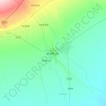 轮台县地形图、海拔、地势