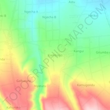Kiambogo地形图、海拔、地势