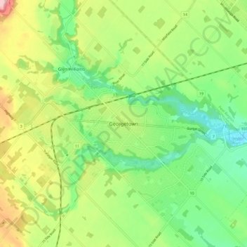 Georgetown地形图、海拔、地势
