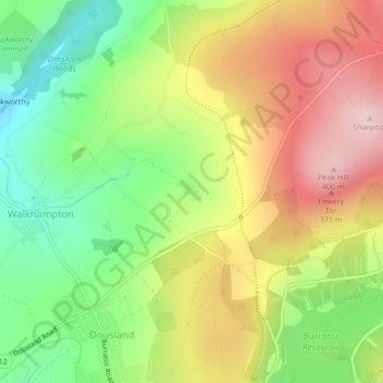 Peek Hill Farm地形图、海拔、地势