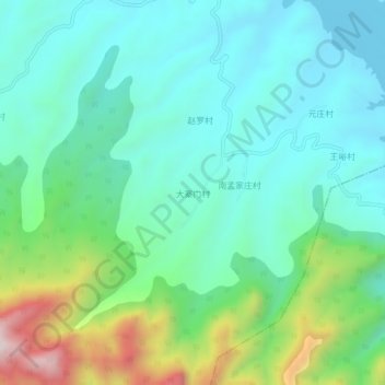 大寨门村地形图、海拔、地势