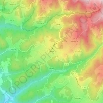 Sarniat地形图、海拔、地势