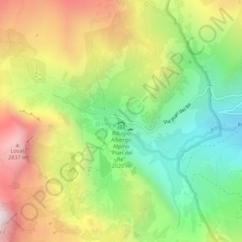 Pian del Re地形图、海拔、地势