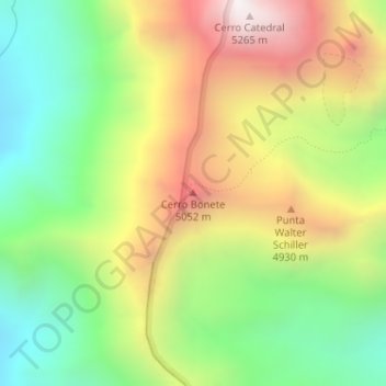 Cerro Bonete地形图、海拔、地势