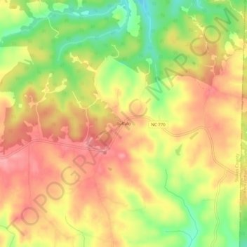 Buffalo地形图、海拔、地势