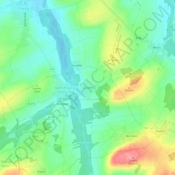 La Levée地形图、海拔、地势