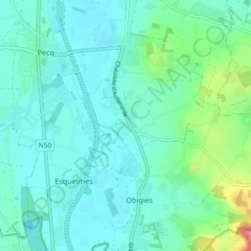 Léaucourt地形图、海拔、地势