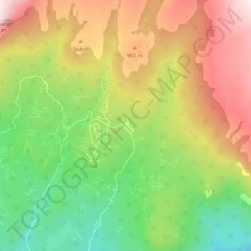 Sørbølsetran地形图、海拔、地势