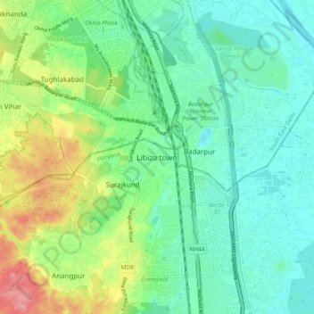Libiza town地形图、海拔、地势