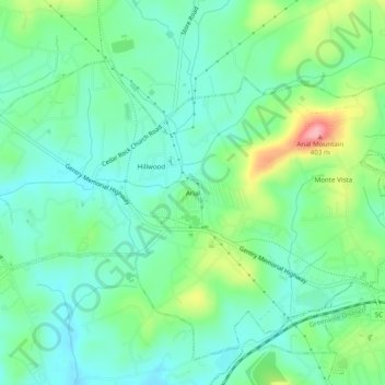 Arial地形图、海拔、地势