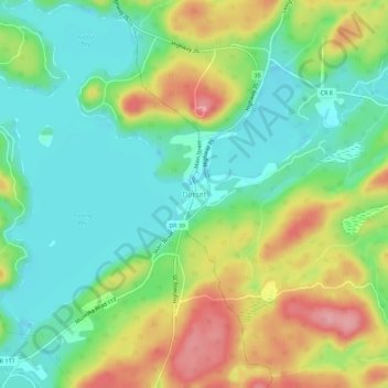 Dorset地形图、海拔、地势