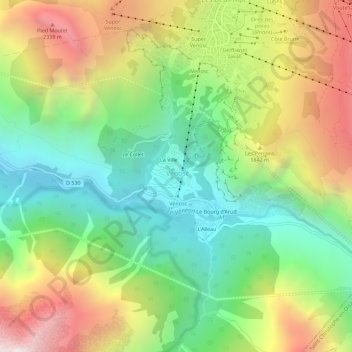 Le Courtil地形图、海拔、地势