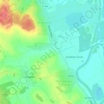 Pont Lagny地形图、海拔、地势