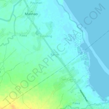 Bariw地形图、海拔、地势