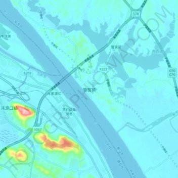 管窑镇地形图、海拔、地势