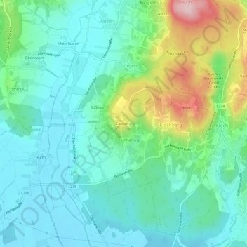 Zaraberg地形图、海拔、地势