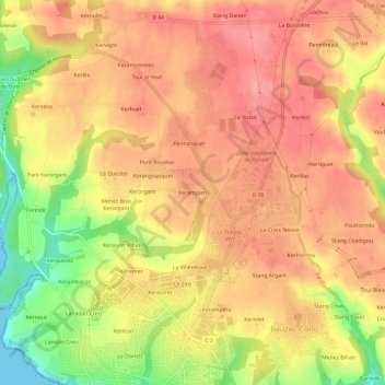 Keramplen地形图、海拔、地势