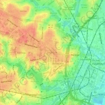 Haymount地形图、海拔、地势