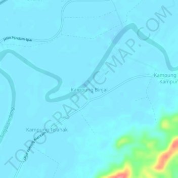 Kampung Binjai地形图、海拔、地势