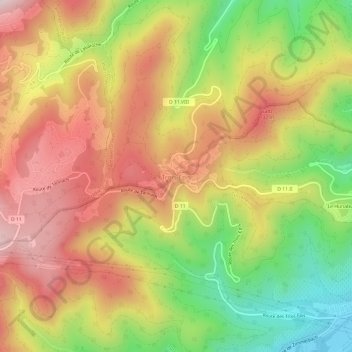 Trois-Épis地形图、海拔、地势