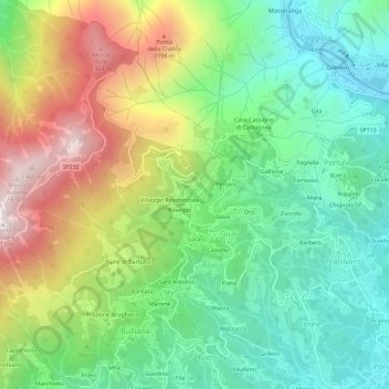 Centro Zegna地形图、海拔、地势