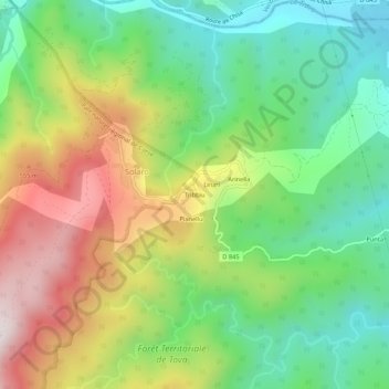 Tribbiu地形图、海拔、地势