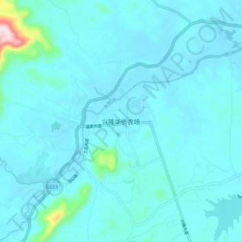 兴隆华侨农场地形图、海拔、地势