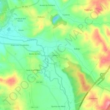Paleão地形图、海拔、地势