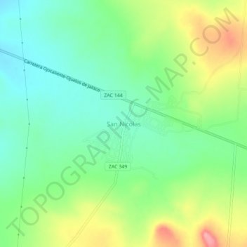San Nicolas地形图、海拔、地势