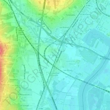 La Croix地形图、海拔、地势