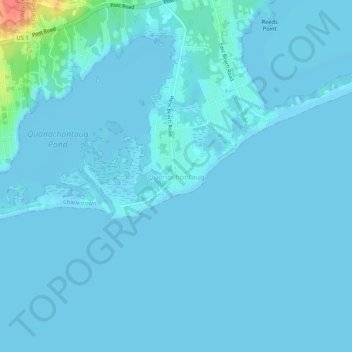 Quonochontaug地形图、海拔、地势