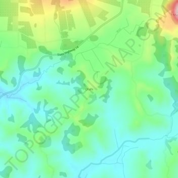 Otuhi地形图、海拔、地势