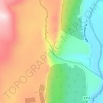 Cascada La Fragua地形图、海拔、地势