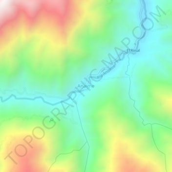 Anaime地形图、海拔、地势