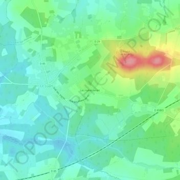 Les Haberderies地形图、海拔、地势