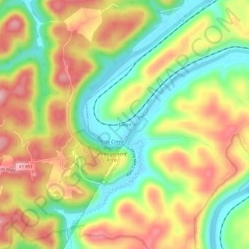 Evelyn地形图、海拔、地势