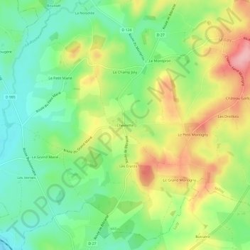 Chevrette地形图、海拔、地势