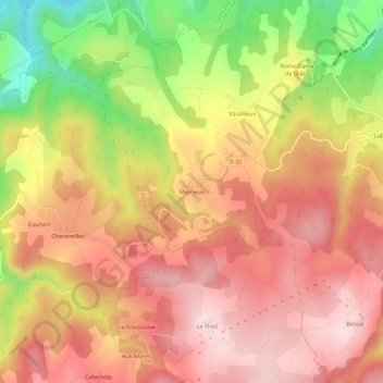 Meyrieux地形图、海拔、地势