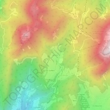 Le Croz地形图、海拔、地势