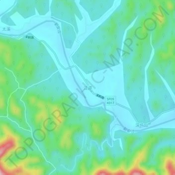 江潭地形图、海拔、地势