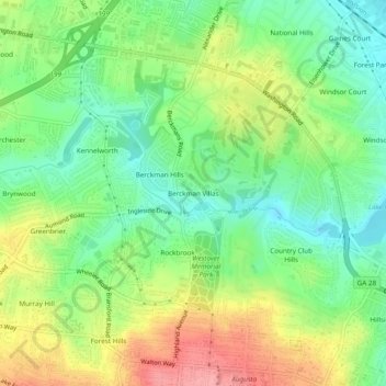 Berckman Villas地形图、海拔、地势