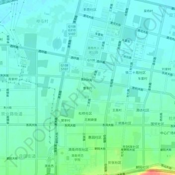 曹景村地形图、海拔、地势