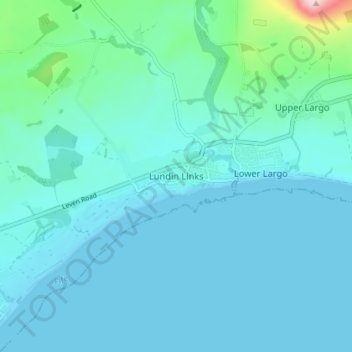 Lundin Links地形图、海拔、地势