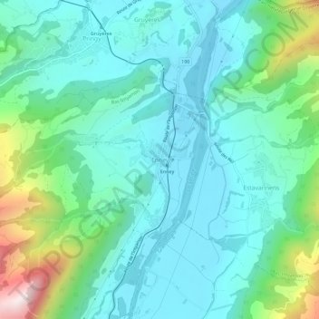 Enney地形图、海拔、地势