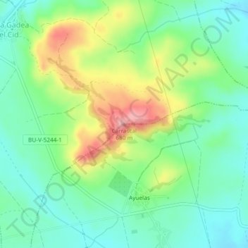 Carrascal地形图、海拔、地势