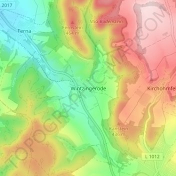 Wintzingerode地形图、海拔、地势