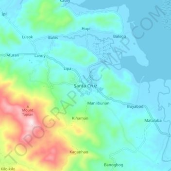 Santa Cruz地形图、海拔、地势