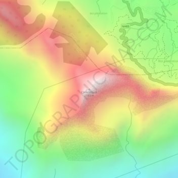 Chokramudi地形图、海拔、地势