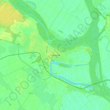 Csongrád地形图、海拔、地势