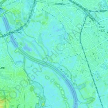 Oldeneel地形图、海拔、地势